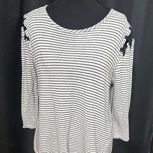 Eyeshadow Black and White Striped Knit